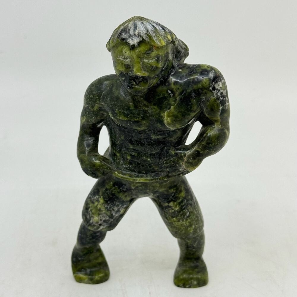 Inuit Hand Carved Male Figure Sculpture by MARKOSIE PAPIGATUK
